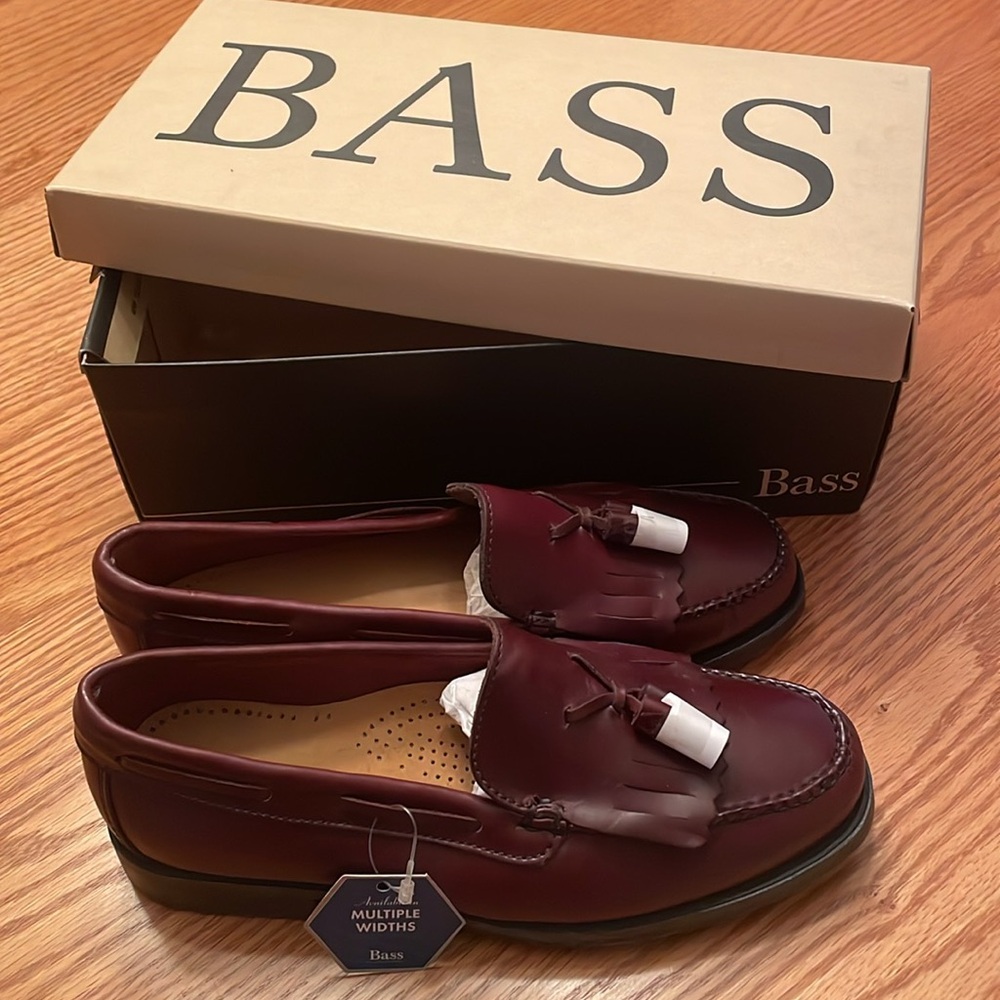 Bass Men’s Burgundy Kiltie Tassel Loafers